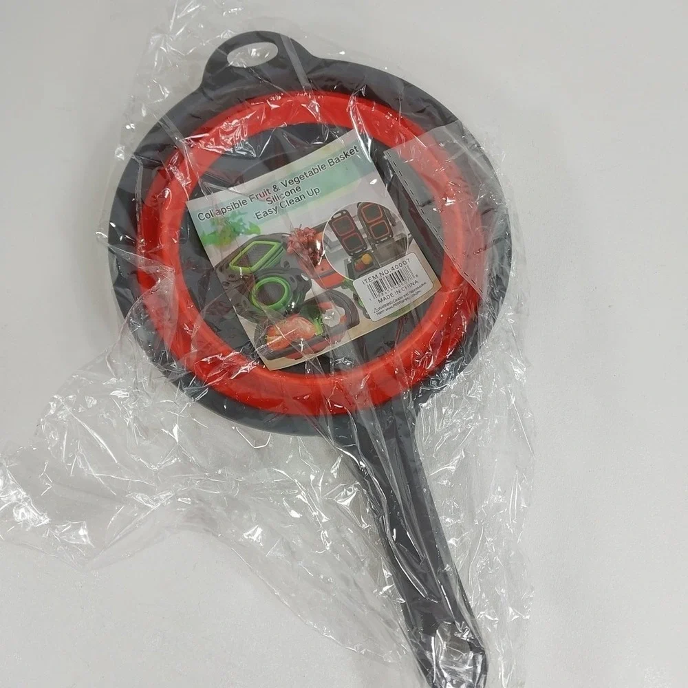 Hand-Held Silicone‎ Collapsible Strainer Colander Flat Storage